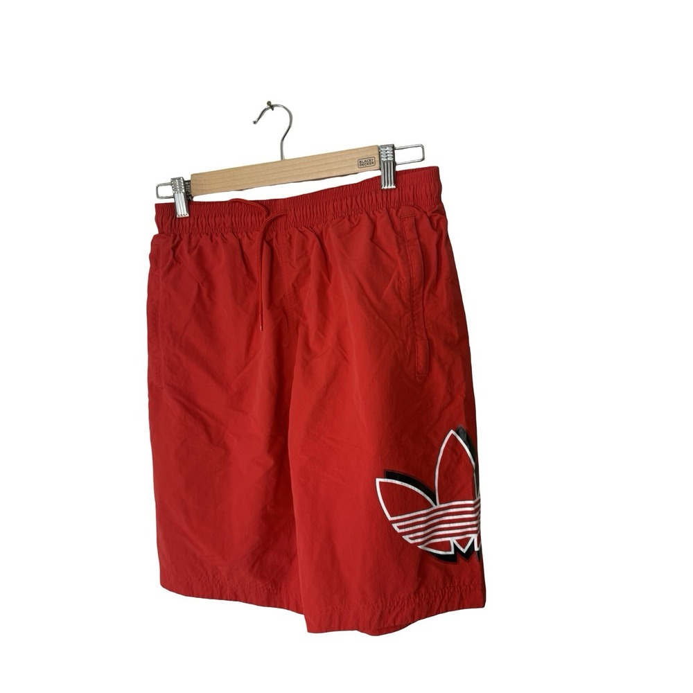 Adidas Size small Red trefoil swim shorts trunks mens‎